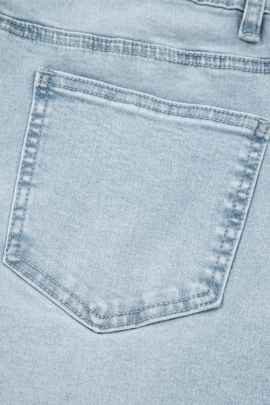 Beau Blue Frayed Cropped Straight Jeans